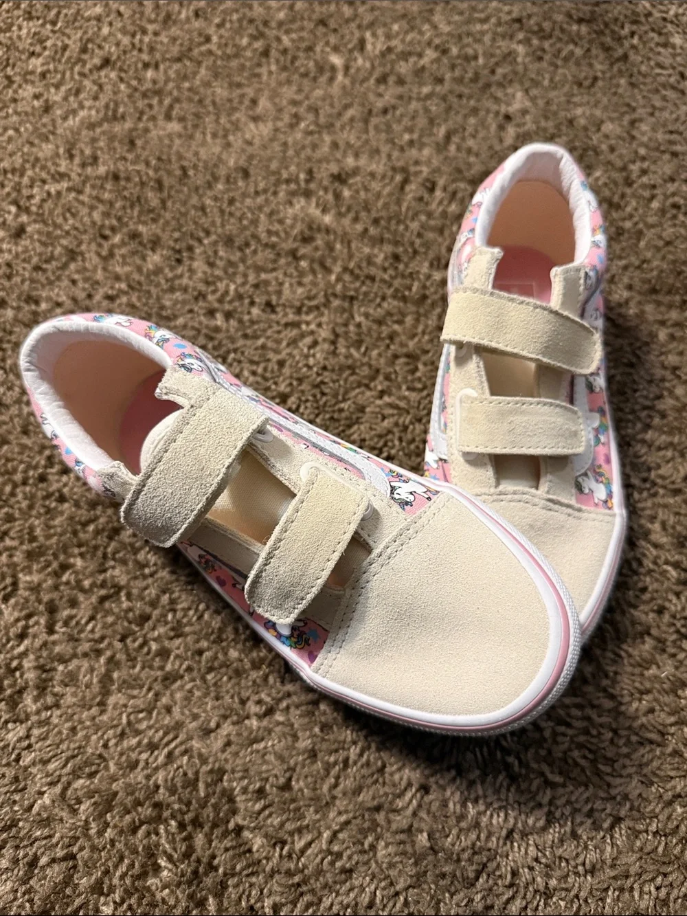 Vans Kids Unicorn Print Pink Velcro Sneakers size 2.5 kids